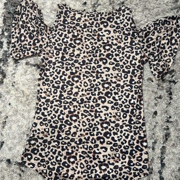 Leopard Ruffled Cut Out Black and Brown Blouse - Picture 8 of 9